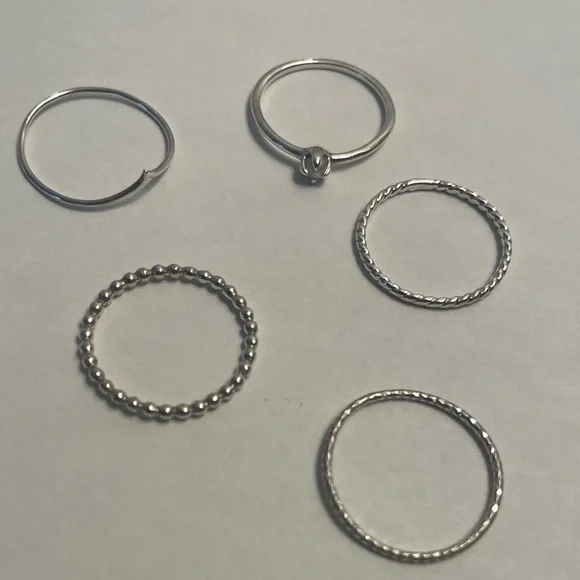 Sterling silver ring stack - Picture 4 of 5